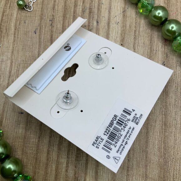 Kim Rodgers NWT Beaded Green Necklace & Earring Set - Picture 3 of 7